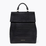 The Backpack - Black Croc | Designer Lunch Bags & Totes