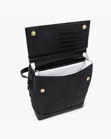 The Backpack - Black Croc | Designer Lunch Bags & Totes