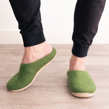 Forest Green | Mens Organic Merino Wool Slippers - Sumiye Co