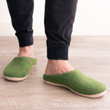 Forest Green | Mens Organic Merino Wool Slippers - Sumiye Co