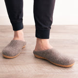 Earth Brown | Mens Organic Merino Wool Slippers - Sumiye Co