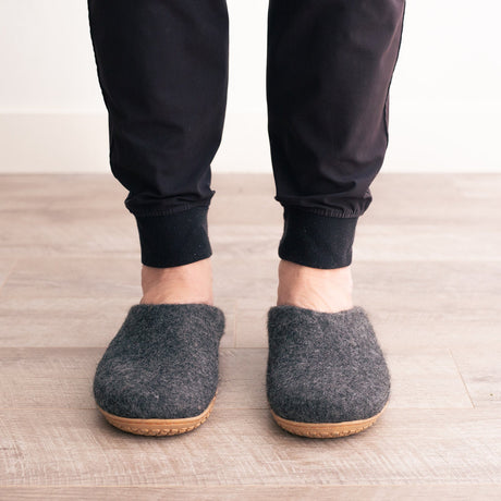 Stone Gray | Mens Organic Merino Wool Slippers - Sumiye Co