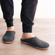 Stone Gray | Mens Organic Merino Wool Slippers - Sumiye Co