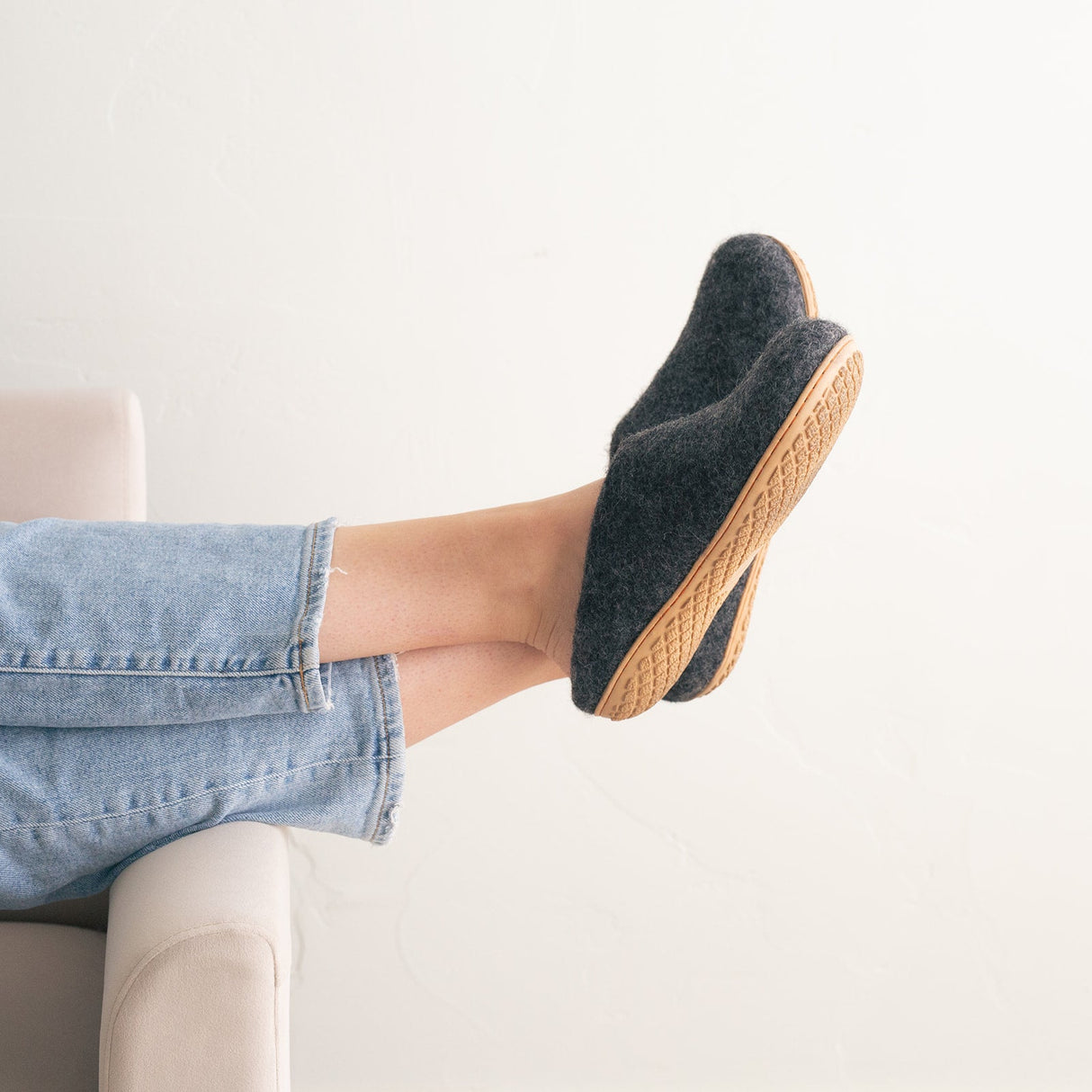 Stone Gray | Luxury Organic Merino Wool Slippers - Sumiye Co