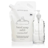 Hand Soap Refill Pouch and Glass Bottle Set