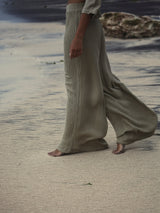 Skye Palazzo Pants - Khaki Green - Sumiye Co