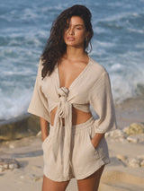 Bali Wrap Top - Oatmeal