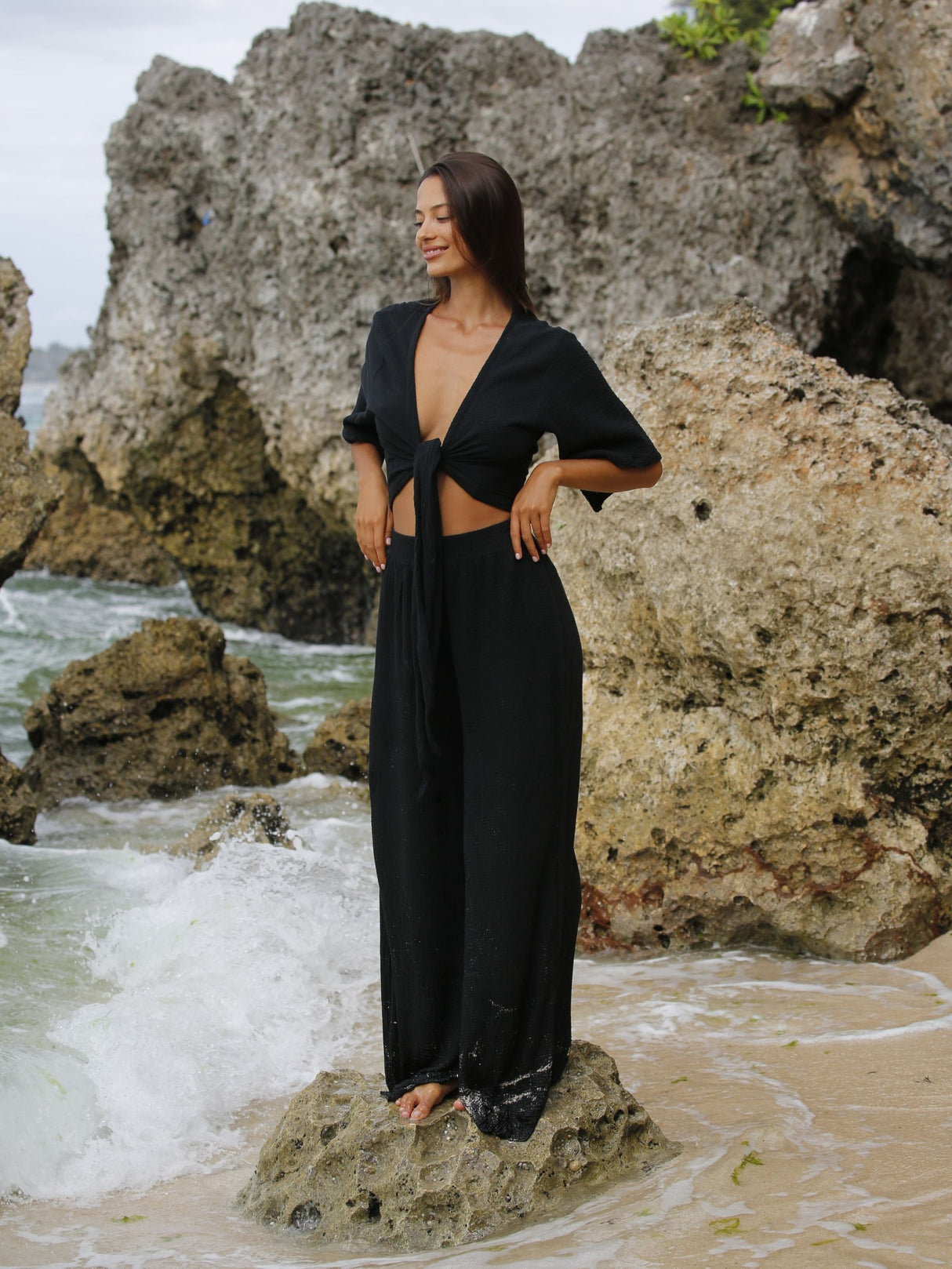 Bali Wrap Top - Black