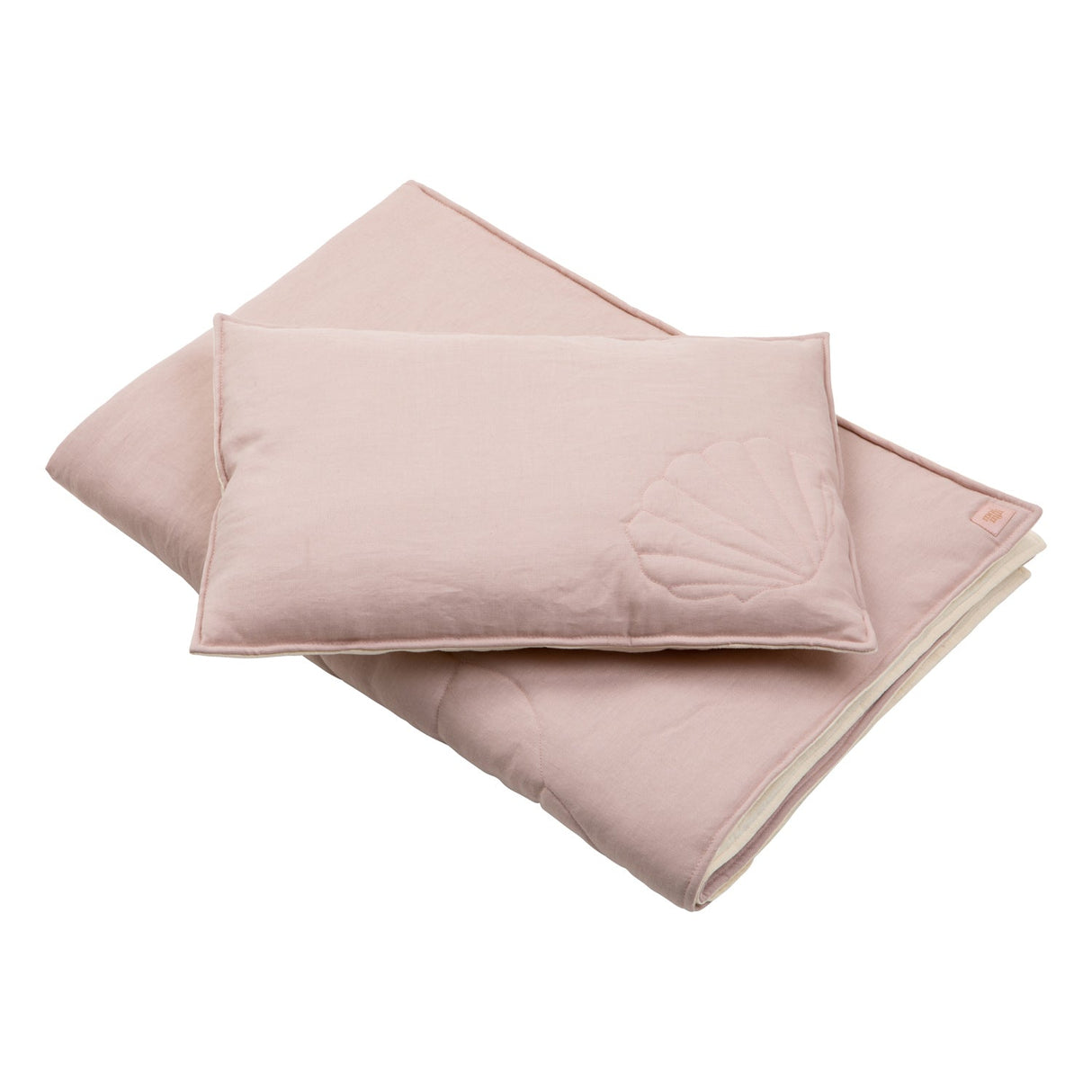 Linen "Powder Pink" Shell Child Cover Set (Large) by Moi Mili - Sumiye Co