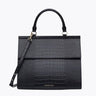 The Large Luncher - Black Croc | Designer Lunch Bags & Totes