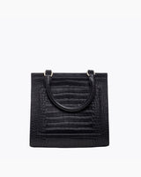 The Luncher - Black Croc | Designer Lunch Bags & Totes