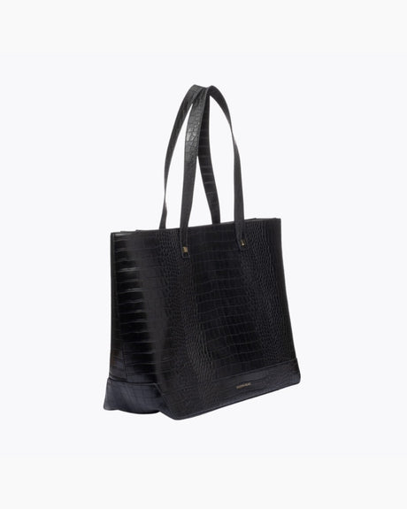 The Tote - Black Croc | Designer Lunch Bags & Totes