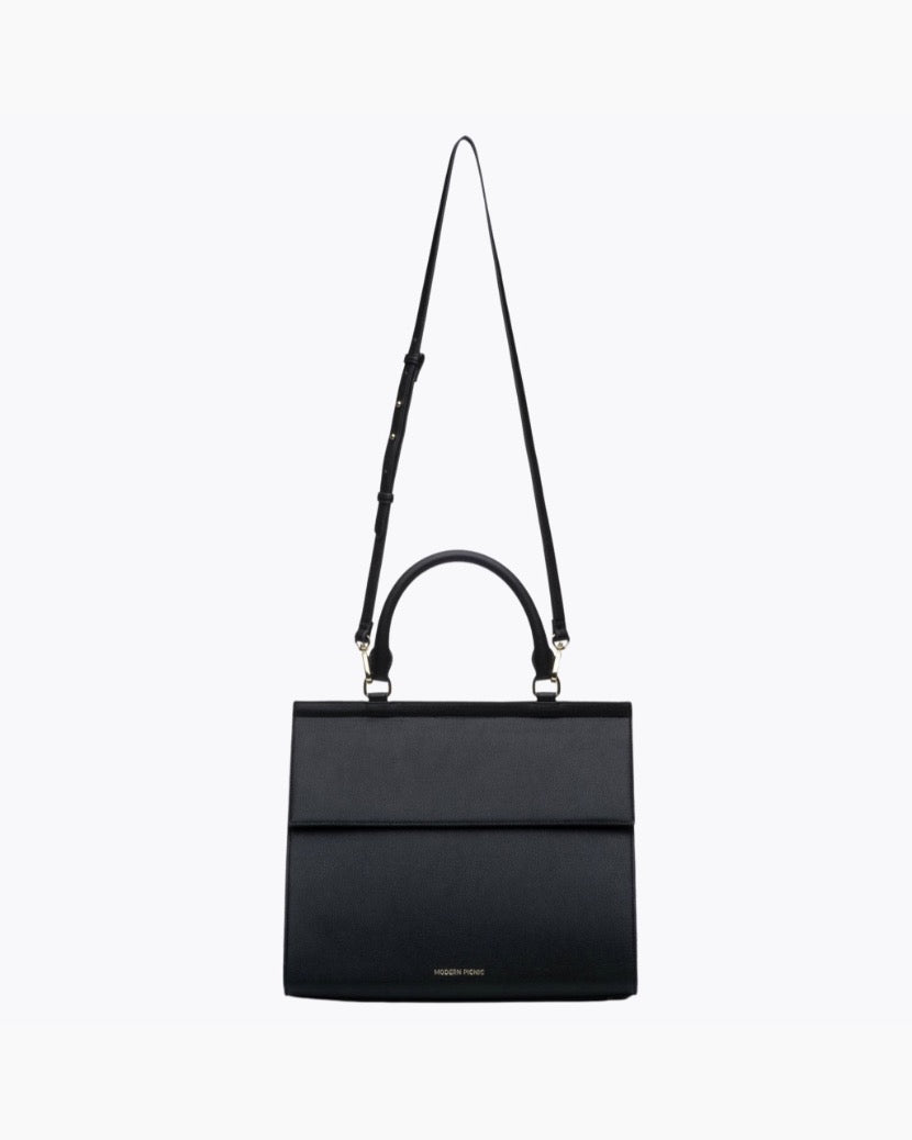 The Large Luncher - Black | Designer Lunch Bags & Totes