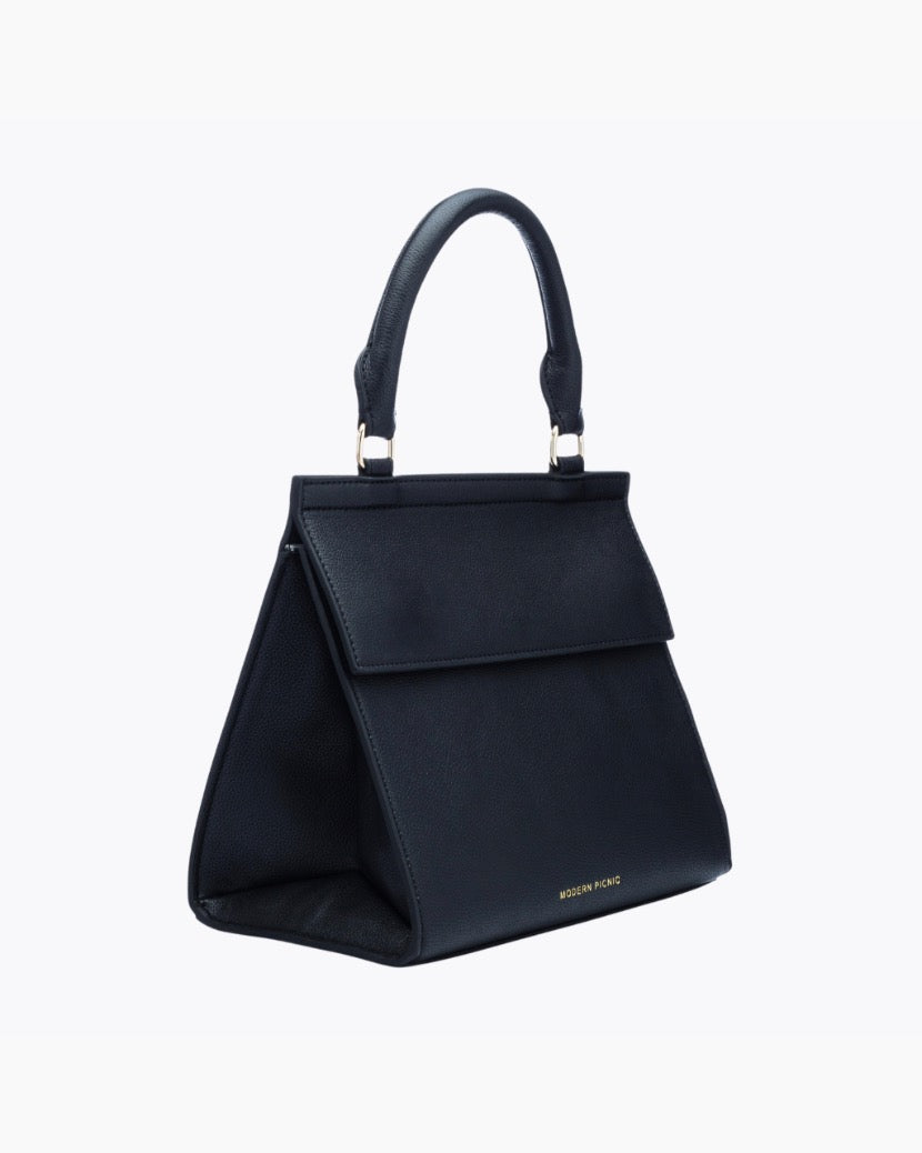 The Luncher - Black | Designer Lunch Bags & Totes