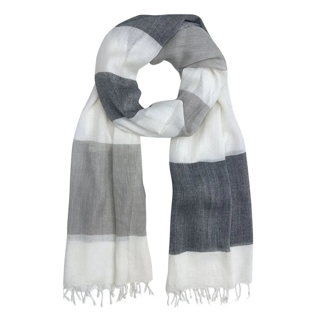 Bold Stripe Milk Yarn Scarf-0