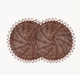 Surya Woven Palm Fiber Placemat - Brown (Set of 2)