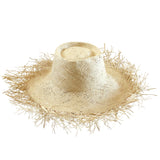 Frayed Straw Hat In Nude - Sumiye Co