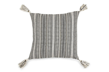 Etoie Accent Cushion, Black & Ivory 18x18 Inch by The Artisen - Sumiye Co