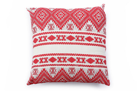 Noel Cushion, Red,  18x18 Inch by The Artisen - Sumiye Co