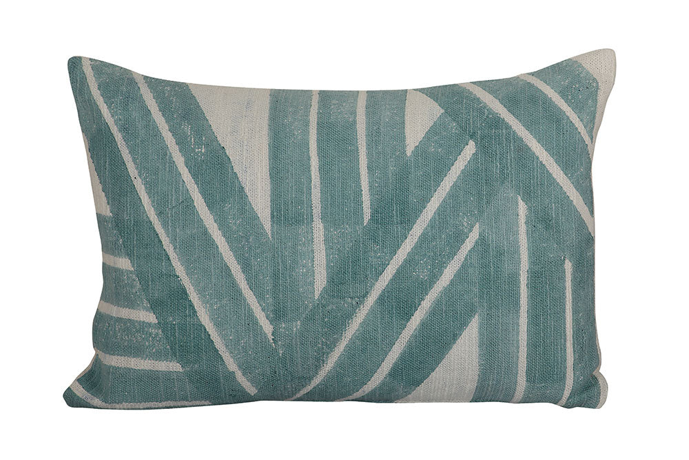 Throw Pillow | Stripe Sky Aqua 14in x 20in - Sumiye Co
