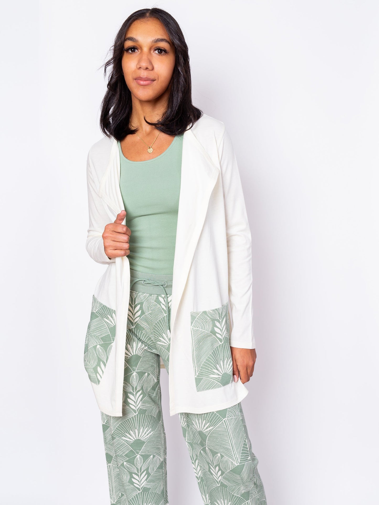 Deco Frond Cardigan by Happy Earth