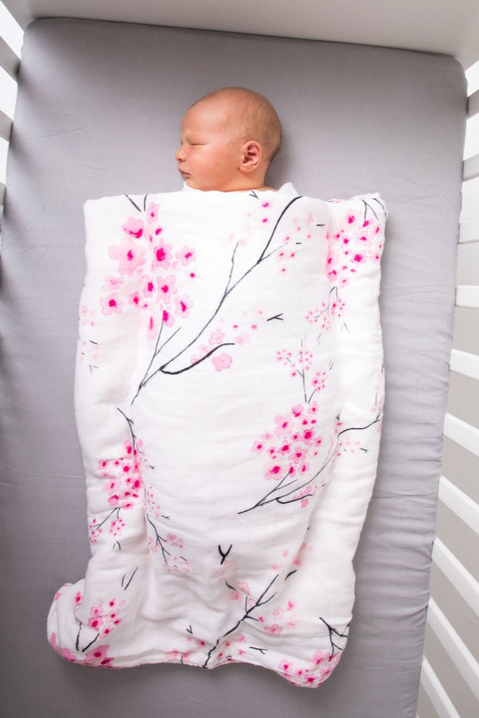 Organic Swaddle - Cherry Blossom-2