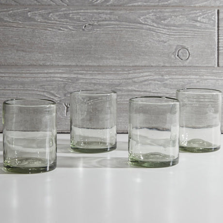 Handblown Clear Glasses - Set of 4 | Short 13oz or Highball 16oz - Sumiye Co