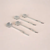 Stainless Silver Finish Cutlery - Set of 4 | Artisan Made - Sumiye Co