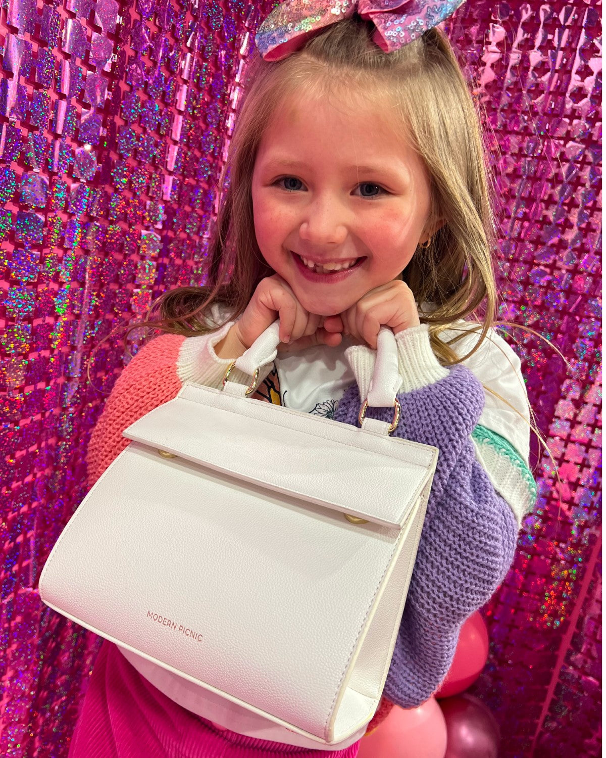 The Kids Mini - White Croc | Designer Lunch Bags & Totes