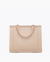 The Large Luncher - Cream Croc | Designer Lunch Bags & Totes