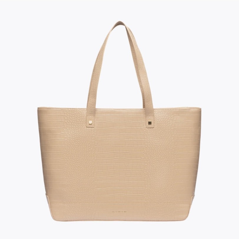 The Tote - Cream Croc | Designer Lunch Bags & Totes