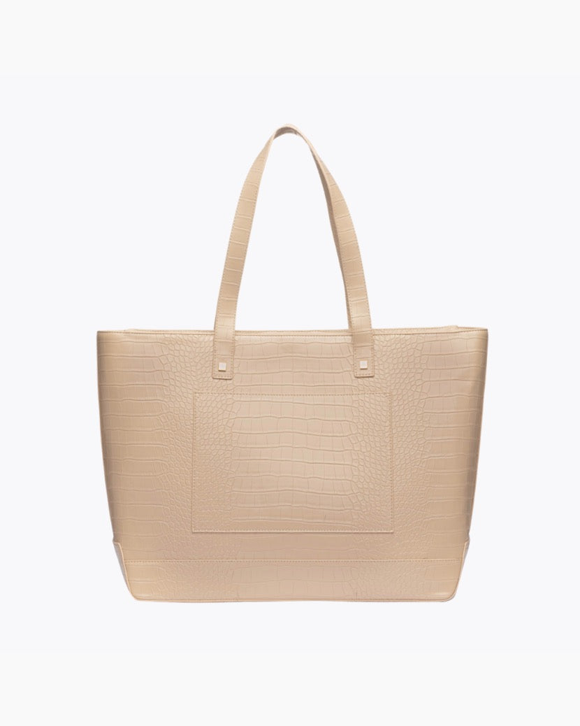 The Tote - Cream Croc | Designer Lunch Bags & Totes