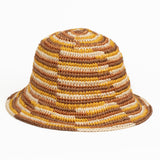 Woven Bucket Hat - Crocheted Multicolor Stripe