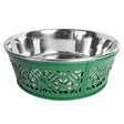 Eco-friendly Stainless Steel Farmhouse Dog Bowl - Dark Green (30oz)-0