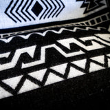 Andean Alpaca Wool Blanket - Black & White 90" x 78”