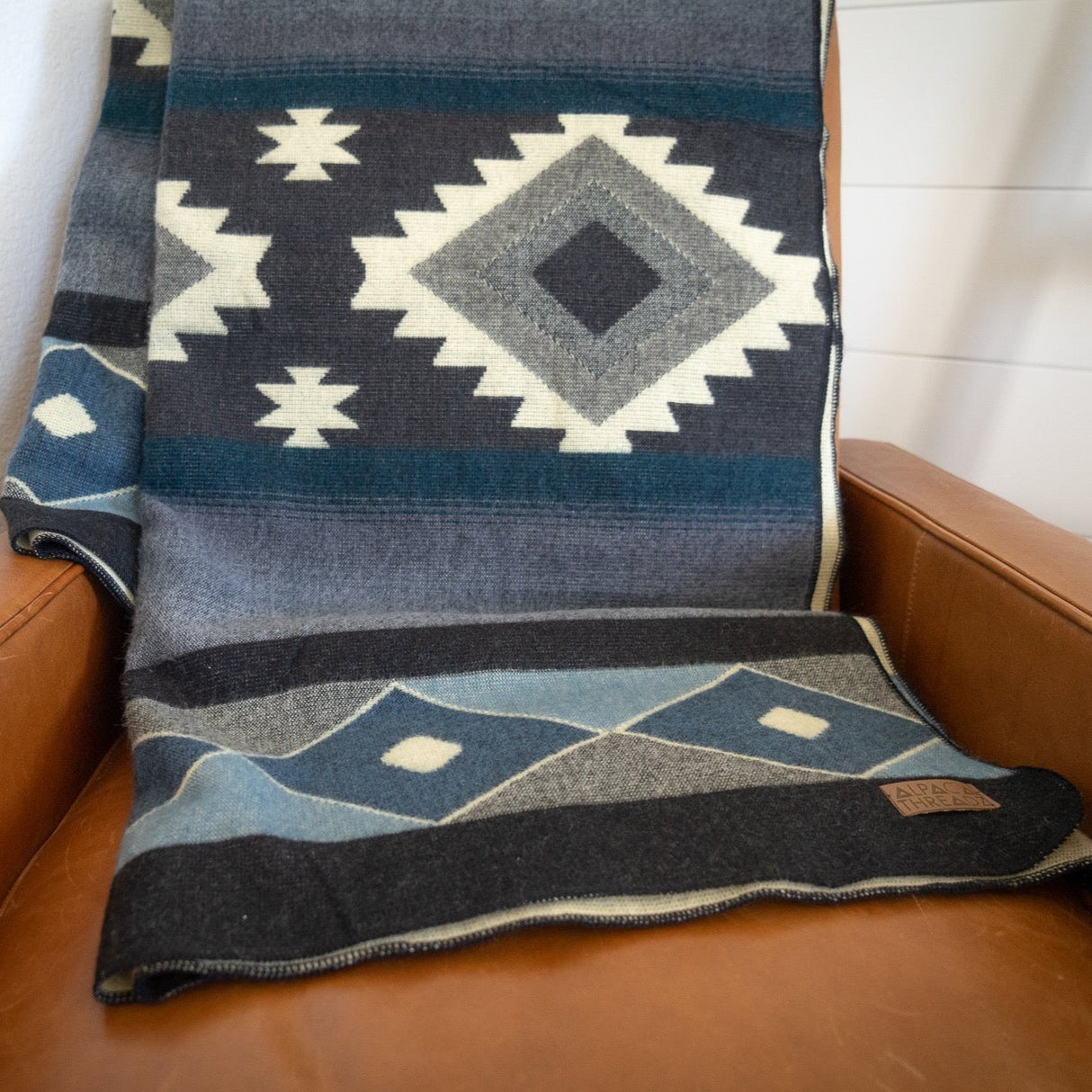 Alpaca Wool Reversible Blanket - Midnight 90" x 78” - Sumiye Co