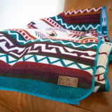 Alpaca Wool Reversible Blanket - Turquoise 90" x 78” - Sumiye Co