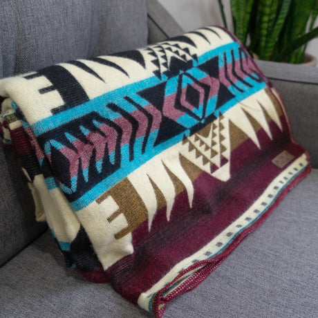 Alpaca Wool Reversible Blanket - Southwest 90" x 78” - Sumiye Co