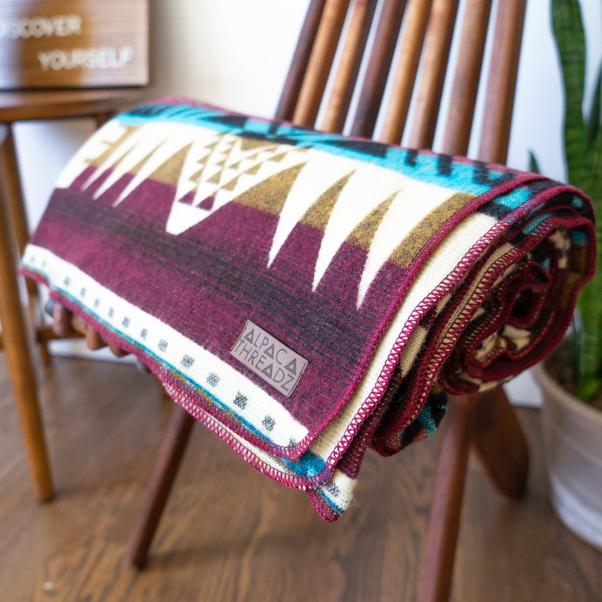 Alpaca Wool Reversible Blanket - Southwest 90" x 78” - Sumiye Co