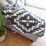 Alpaca Wool Reversible Blanket - Black Chakana 90" x 78” - Sumiye Co