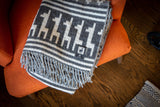 Alpaca Wool Throw Blanket - Alpaca Design (Grey) 72" x 56"