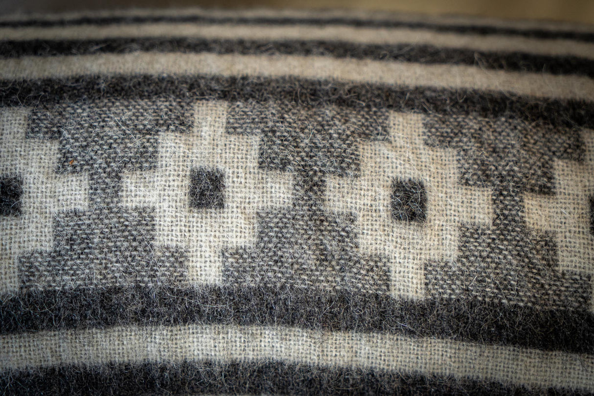 Alpaca Wool Throw Blanket - Alpaca Design (Grey) 72" x 56"