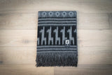 Alpaca Wool Throw Blanket - Black Alpaca Design 72" x 56" - Sumiye Co