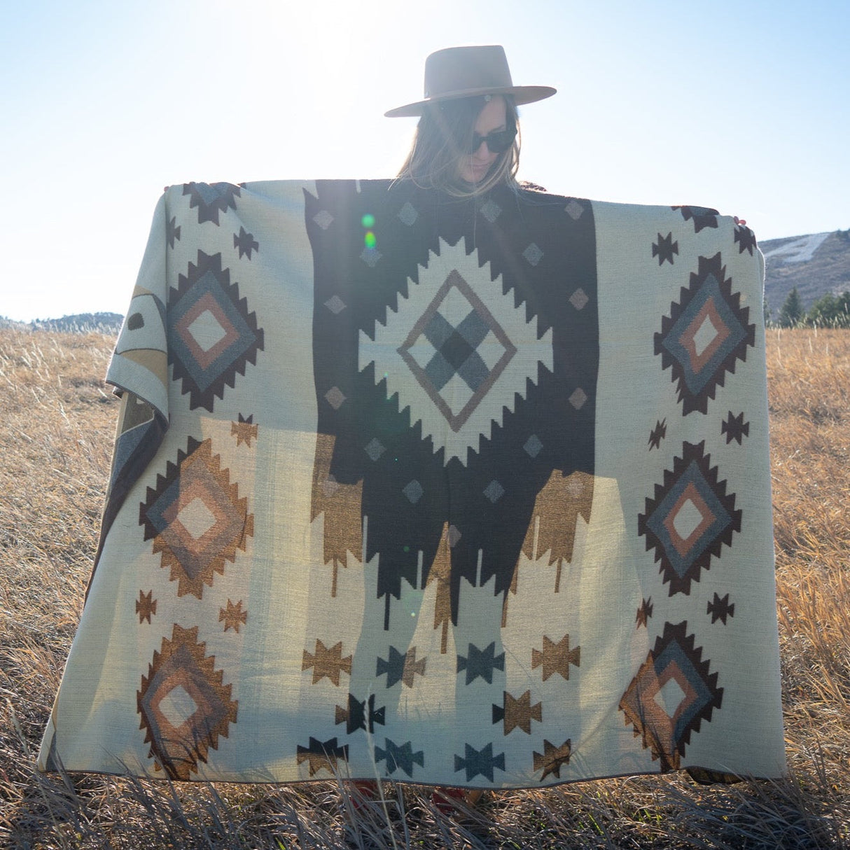 Alpaca Wool Reversible Blanket - Mojave 90" x 78” - Sumiye Co