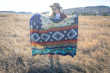 Alpaca Wool Reversible Blanket - Ocean Breeze 90" x 78” - Sumiye Co