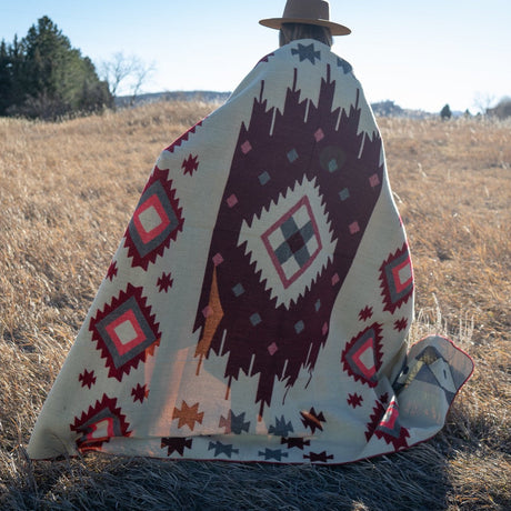 Alpaca Wool Reversible Blanket - Rojo 90" x 78” - Sumiye Co