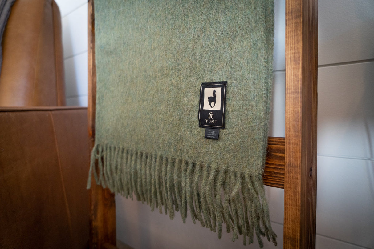 Alpaca Wool Throw Blanket - Solid Colors 72" x 56"