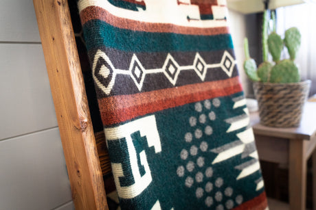 Andean Alpaca Wool Blanket - Evergreen 90" x 78”