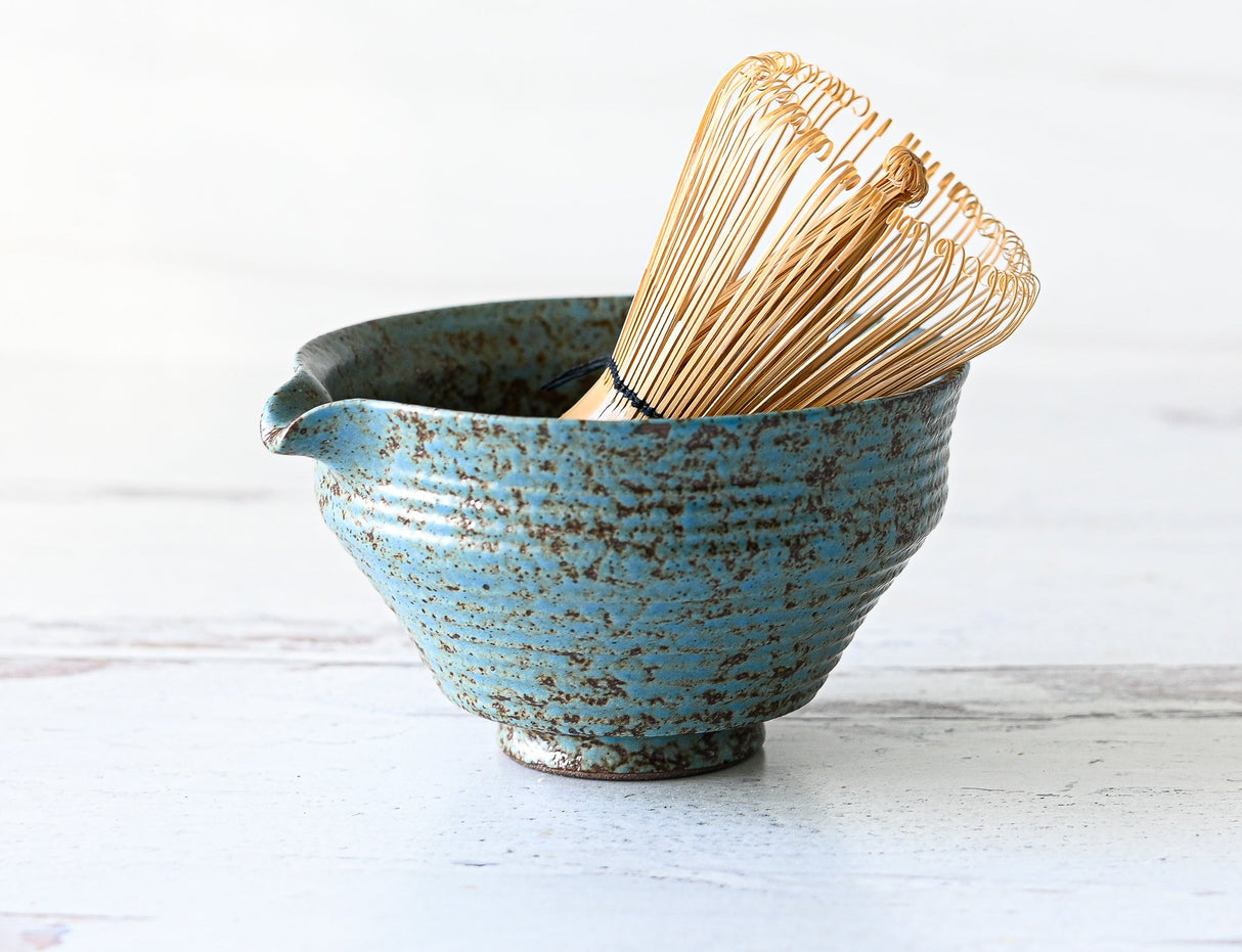 Blue Matcha Bowl with Spout | Tea Ceremony