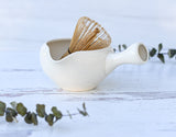 White Matcha Bowl with Spout